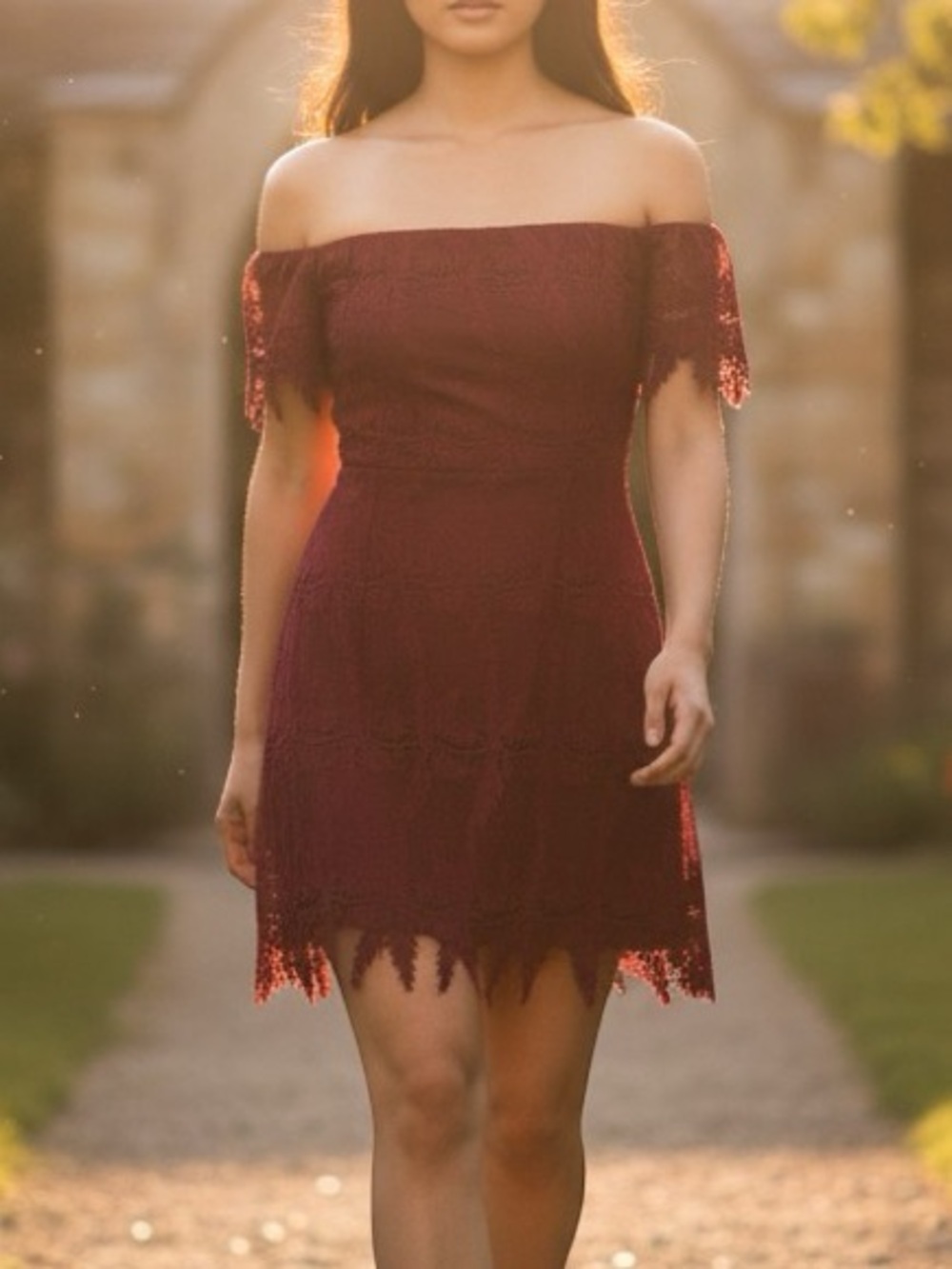 ASTR The Label Valentina Lace Dress Off The Shoulder Cocktail Vampy Whimsigoth
